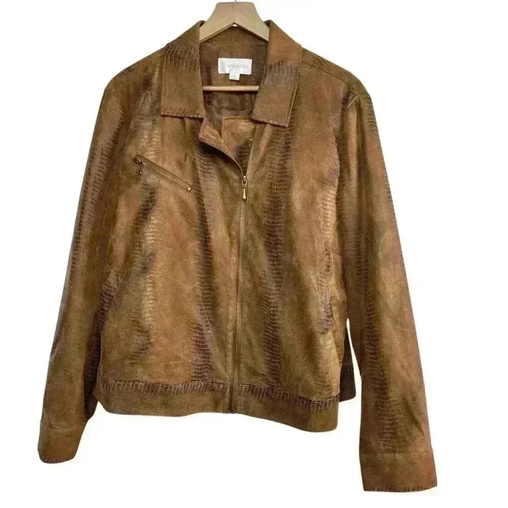 Erin London Brown Full Zip Jacket | Size XL